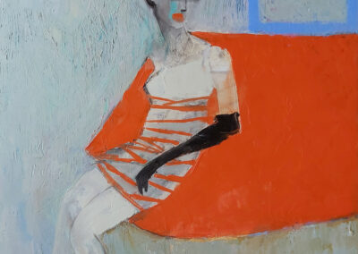 Fereastra albastră. 2020. Ulei pe pânză. 50x50 cm